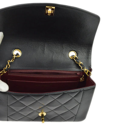 Chanel 1996-1997 Black Lambskin Small Diana Shoulder Bag