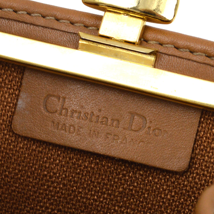 Christian Dior Beige Honeycomb Coin Case Wallet