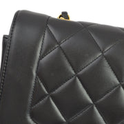 Chanel 1994-1996 Black Lambskin Medium Diana Shoulder Bag