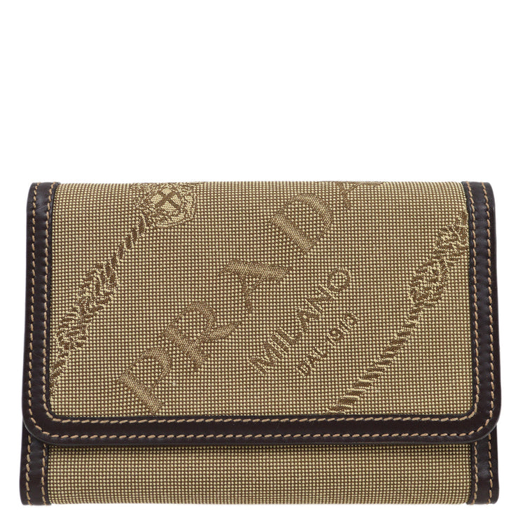 Prada Beige Canvas Trifold Wallet