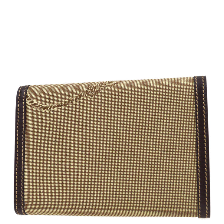 Prada Beige Canvas Trifold Wallet