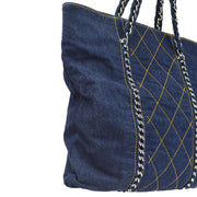 Chanel 2005-2006 Blue Denim Luxury Line Tote Handbag