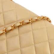 Chanel 1994-1996 Beige Lambskin Small Diana Shoulder Bag