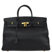 Hermes 1999 Black Fjord Birkin 40 Handbag