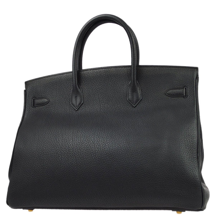 Hermes 1999 Black Fjord Birkin 40 Handbag