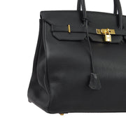 Hermes 1999 Black Fjord Birkin 40 Handbag