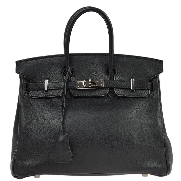 Hermes 2006 Black Swift Birkin 25 Handbag