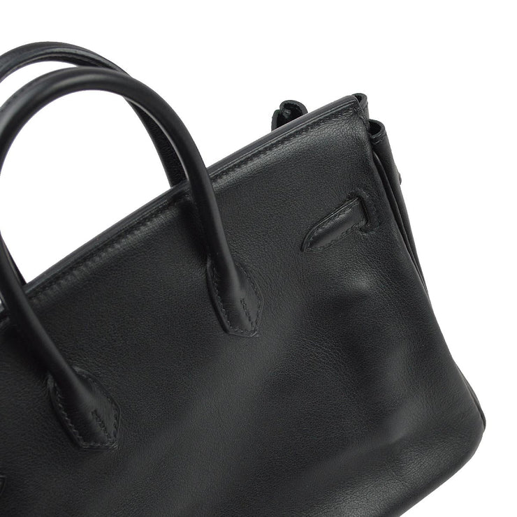 Hermes 2006 Black Swift Birkin 25 Handbag