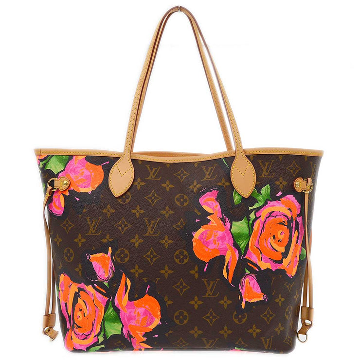 Louis Vuitton 2009 Monogram Rose Neverfull MM Shoulder Tote Bag M48613