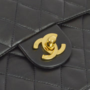 Chanel 1994-1996 Black Lambskin Mini Classic Square Flap Shoulder Bag 17