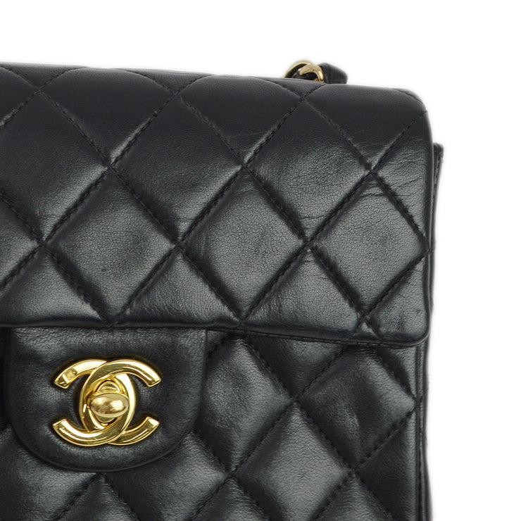 Chanel 2003-2004 Black Lambskin Mini Classic Square Flap Shoulder Bag 17