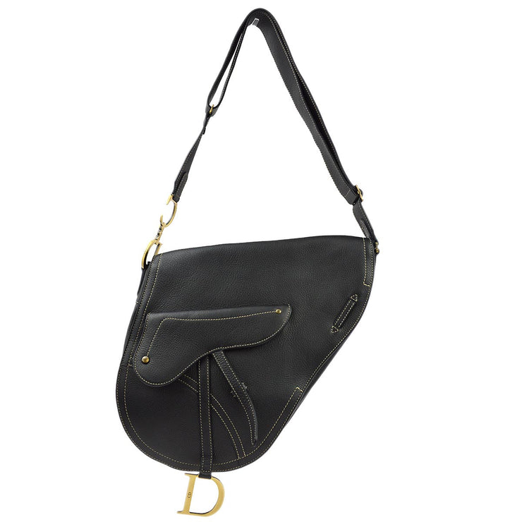 Christian Dior 2002 Black Saddle Shoulder Bag