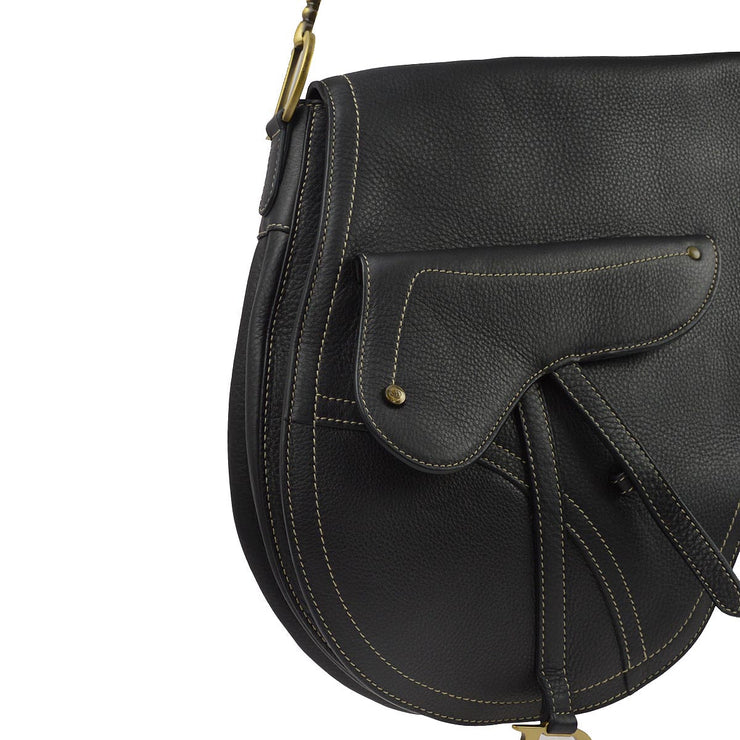 Christian Dior 2002 Black Saddle Shoulder Bag