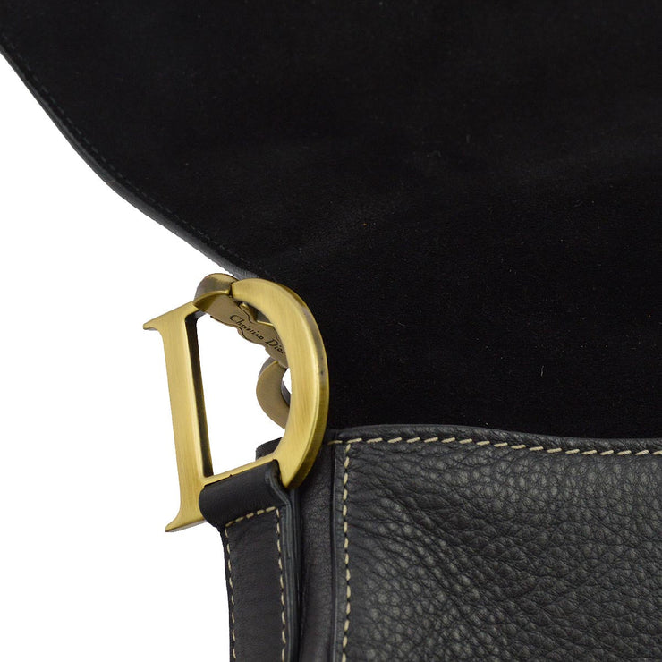 Christian Dior 2002 Black Saddle Shoulder Bag