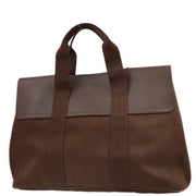 Hermes Brown Toile Chevrons Valparaiso MM Tote Bag