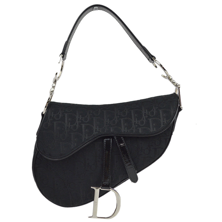 Christian Dior 2005 Black Trotter Saddle Handbag