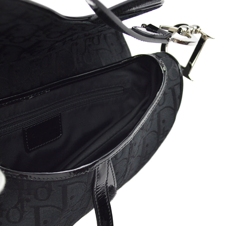 Christian Dior 2005 Black Trotter Saddle Handbag