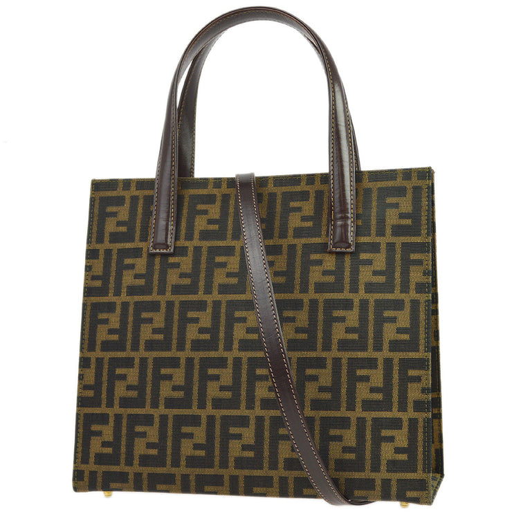 Fendi Brown Zucca 2way Tote Shoulder Handbag