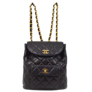 Chanel 1996-1997 Black Lambskin Large Duma Backpack