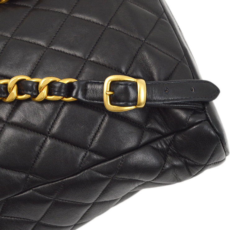 Chanel 1996-1997 Black Lambskin Large Duma Backpack