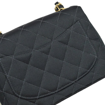 Chanel 2001-2003 Black Satin Mini Classic Square Flap Shoulder Bag 17