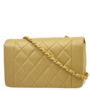 Chanel 1991-1994 Beige Lambskin Small Diana Shoulder Bag