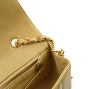 Chanel 1991-1994 Beige Lambskin Small Diana Shoulder Bag