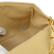 Chanel 1991-1994 Beige Lambskin Small Diana Shoulder Bag