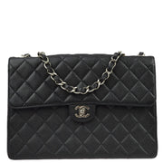 Chanel 2001-2003 Black Caviar Jumbo Classic Flap Shoulder Bag