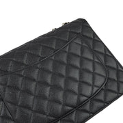 Chanel 2001-2003 Black Caviar Jumbo Classic Flap Shoulder Bag