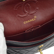 Chanel 1991-1994 Black Lambskin Small Classic Double Flap Shoulder Bag