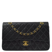 Chanel 2000-2001 Black Lambskin Medium Classic Double Flap Shoulder Bag