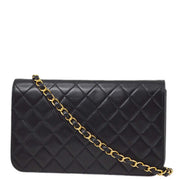 Chanel 2004-2005 Black Lambskin Turnlock Small Full Flap Shoulder Bag