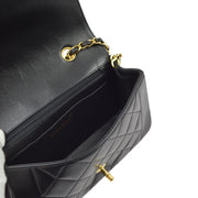 Chanel 1996-1997 Black Lambskin Small Diana Shoulder Bag