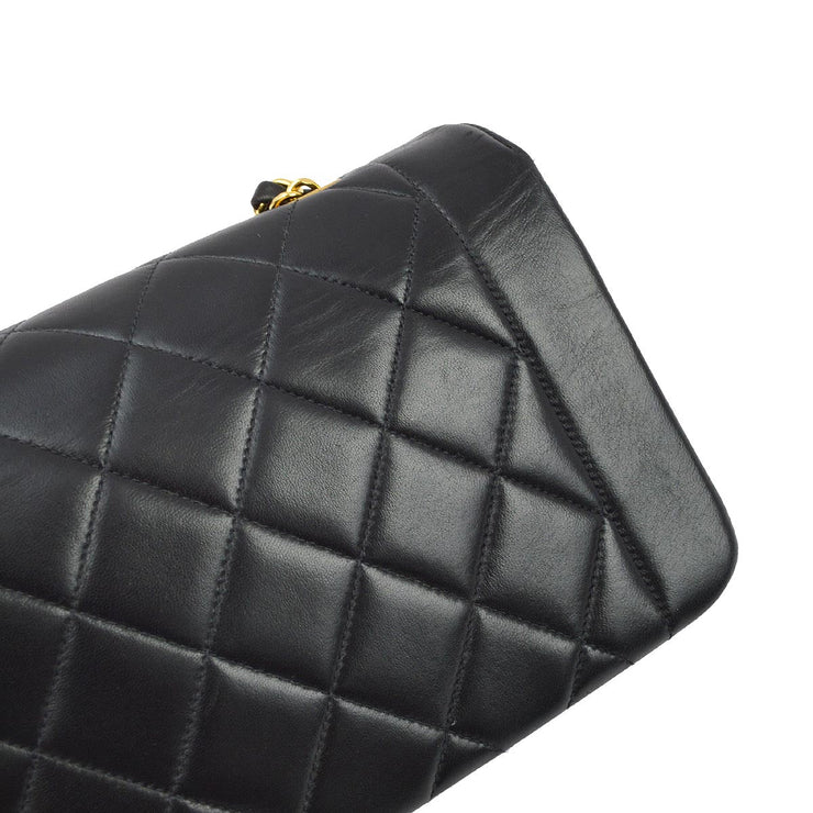 Chanel 1996-1997 Black Lambskin Small Diana Shoulder Bag