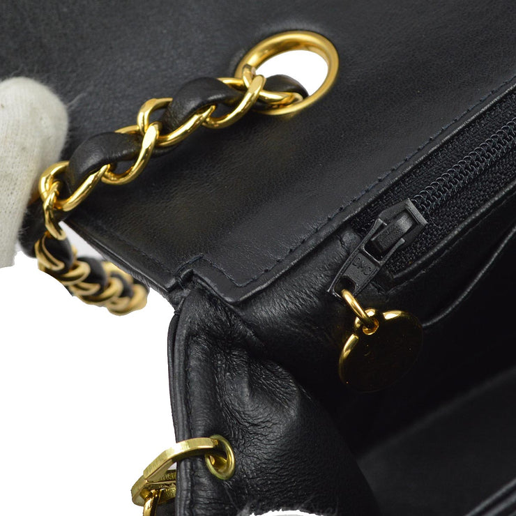 Chanel 1996-1997 Black Lambskin Small Diana Shoulder Bag