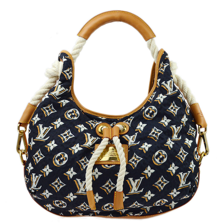 Louis Vuitton 2009 Navy Cruise Line Bulle MM Handbag M40235