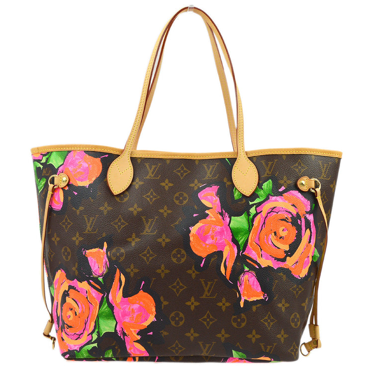 Louis Vuitton 2009 Monogram Rose Neverfull MM Shoulder Tote Bag M48613