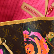 Louis Vuitton 2009 Monogram Rose Neverfull MM Shoulder Tote Bag M48613