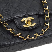 Chanel 2006-2008 Black Caviar East West Shoulder Bag