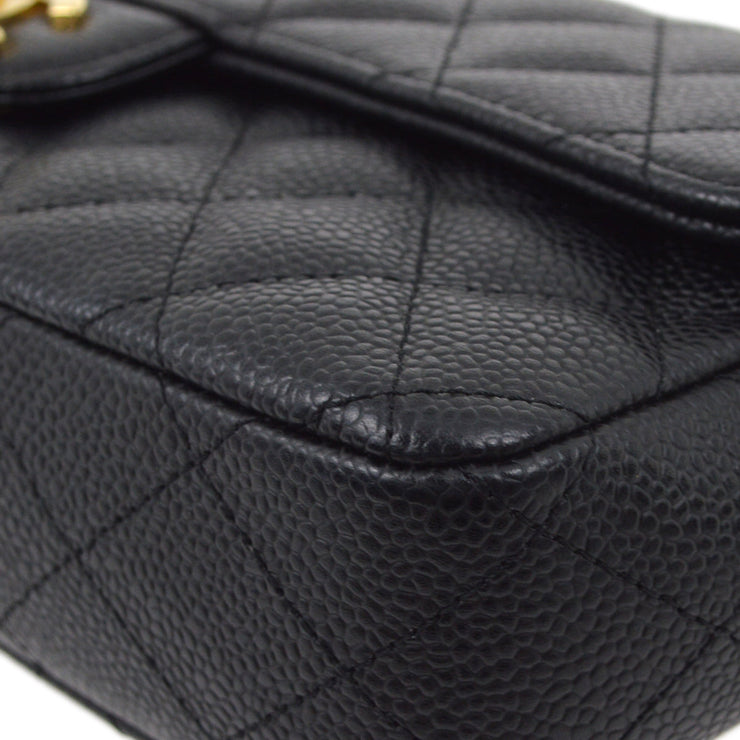 Chanel 2006-2008 Black Caviar East West Shoulder Bag