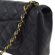 Chanel 2006-2008 Black Caviar East West Shoulder Bag