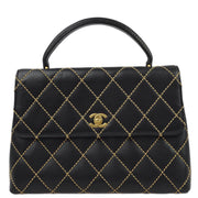 Chanel 2004-2005 Black Calfskin Wild Stitch Handbag