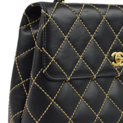 Chanel 2004-2005 Black Calfskin Wild Stitch Handbag