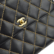 Chanel 2004-2005 Black Calfskin Wild Stitch Handbag