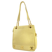 Chanel 1994-1996 Beige Caviar Triple CC Shoulder Tote Bag