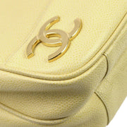 Chanel 1994-1996 Beige Caviar Triple CC Shoulder Tote Bag