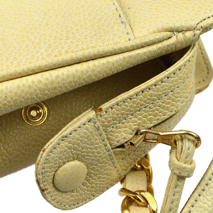 Chanel 1994-1996 Beige Caviar Triple CC Shoulder Tote Bag