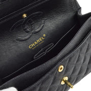 Chanel 2003-2004 Black Caviar Small Classic Double Flap Shoulder Bag