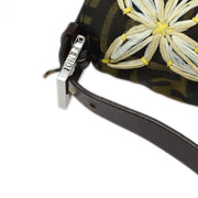 Fendi Brown Embroidered Zucca Baguette Handbag